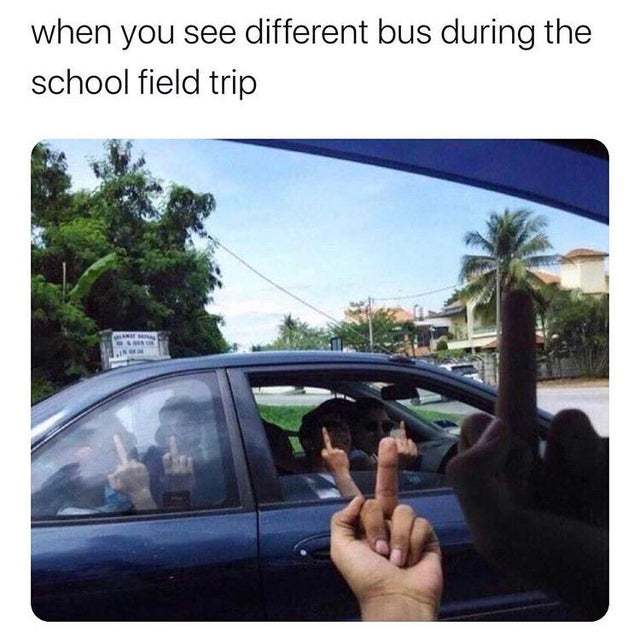When you see different bus during the school field trip - meme