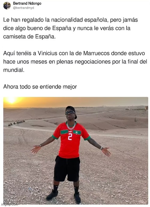 Sobre Vinicius Jr y el mundial de España - meme