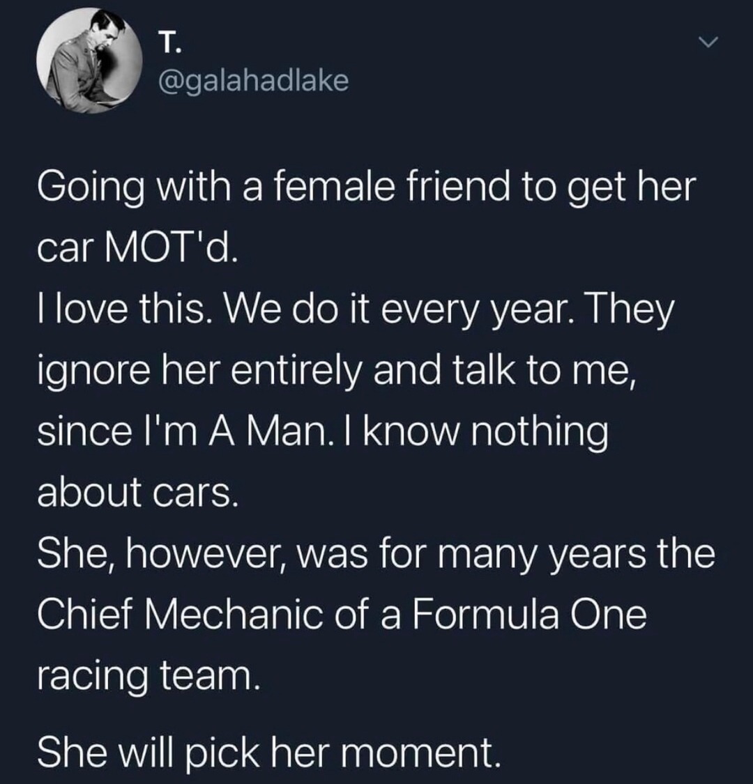 Mechanic queen gets ignored while I pretend to know cars - meme