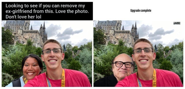 Can you remove my ex-girlfriend from this photo? - meme