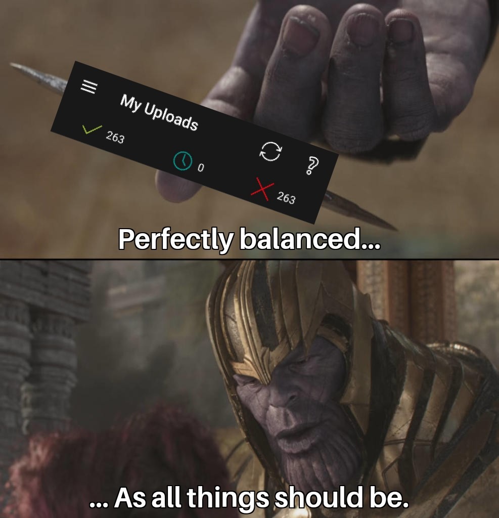Ironically, posting this meme will ruin said balance