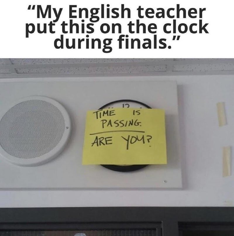 So we know either this English teacher is a bitch or it's the sub who isn't pregnet - meme