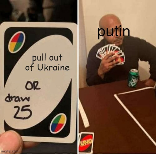Putin plays uno - meme