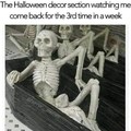 Halloween decor section waiting meme