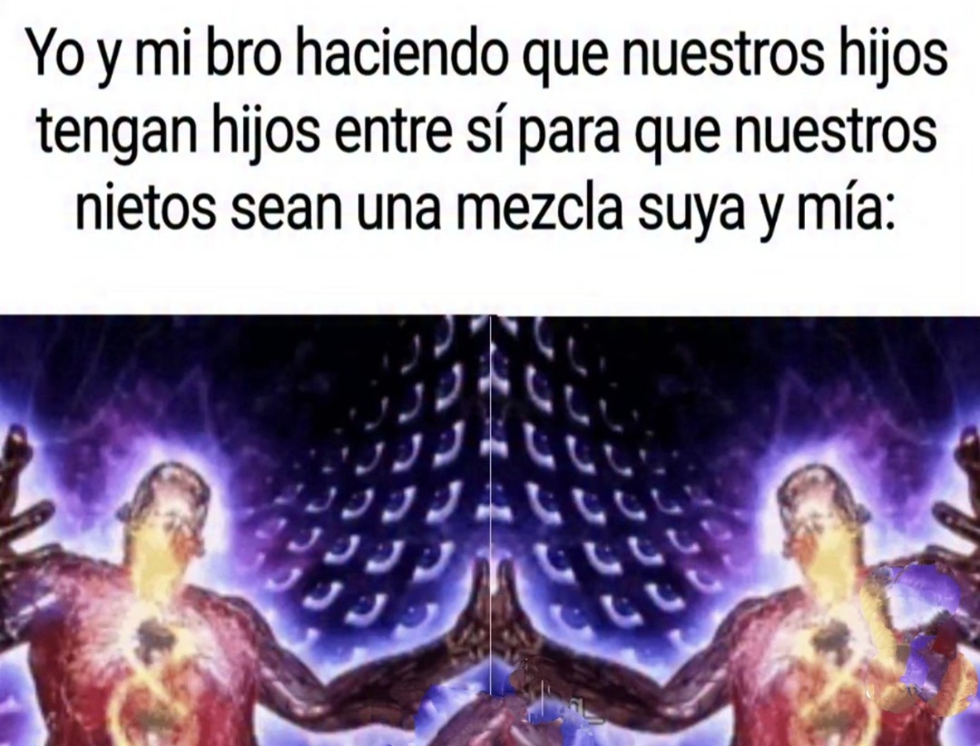 Mi compa y yo armando el multiverso con nuestros nietos - meme