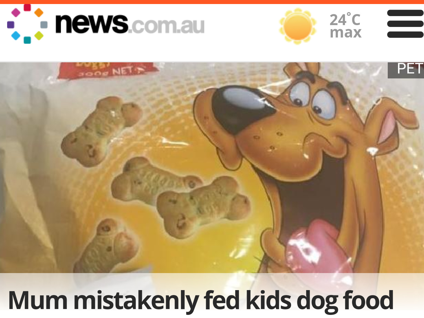 Mum mistakenly fed kids dog biscuits - meme