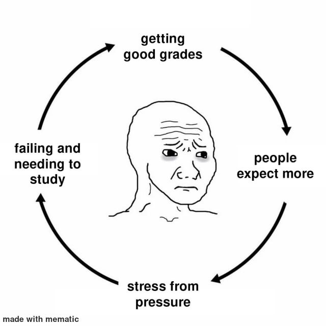 Getting good grades cycle - meme