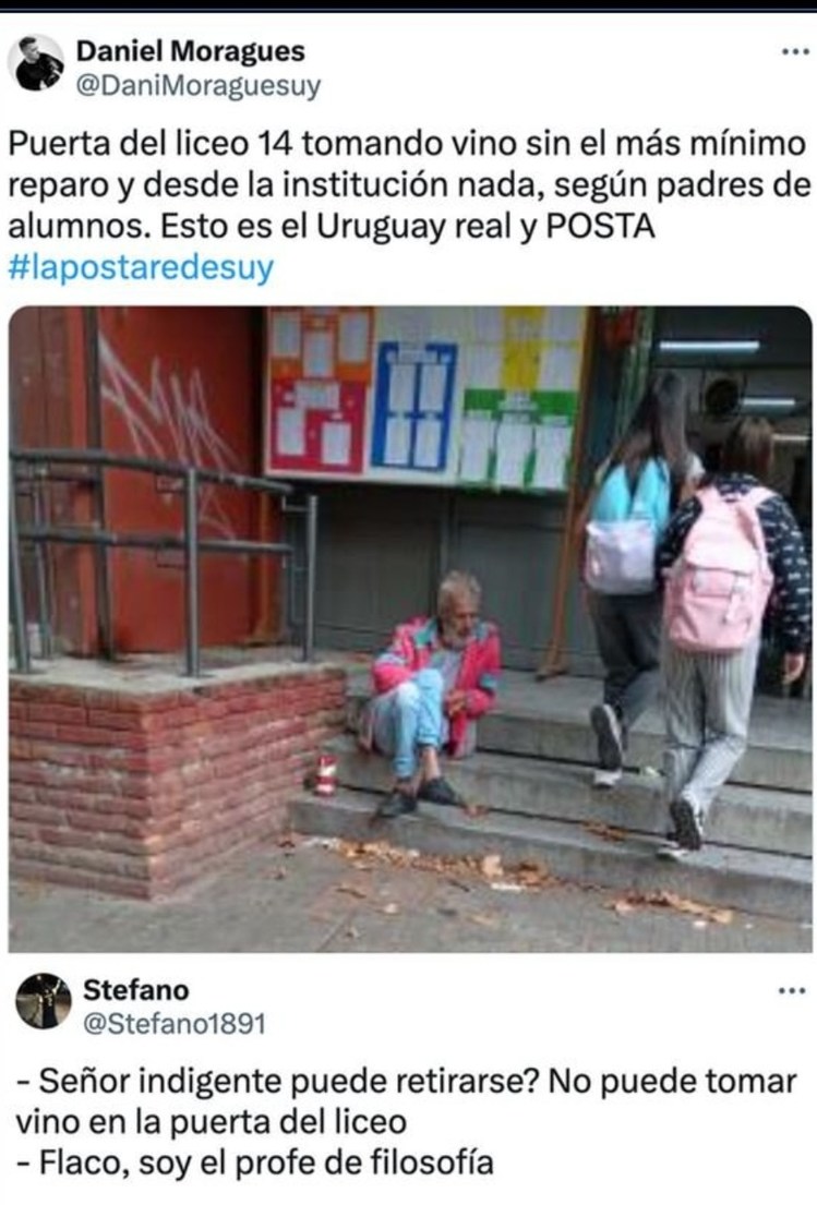 Señor indigente puede retirarse? joven soy el profe de filosofía - meme