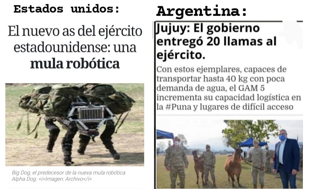 Argentina potencia militar - meme
