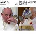 Pope can hold his liquor