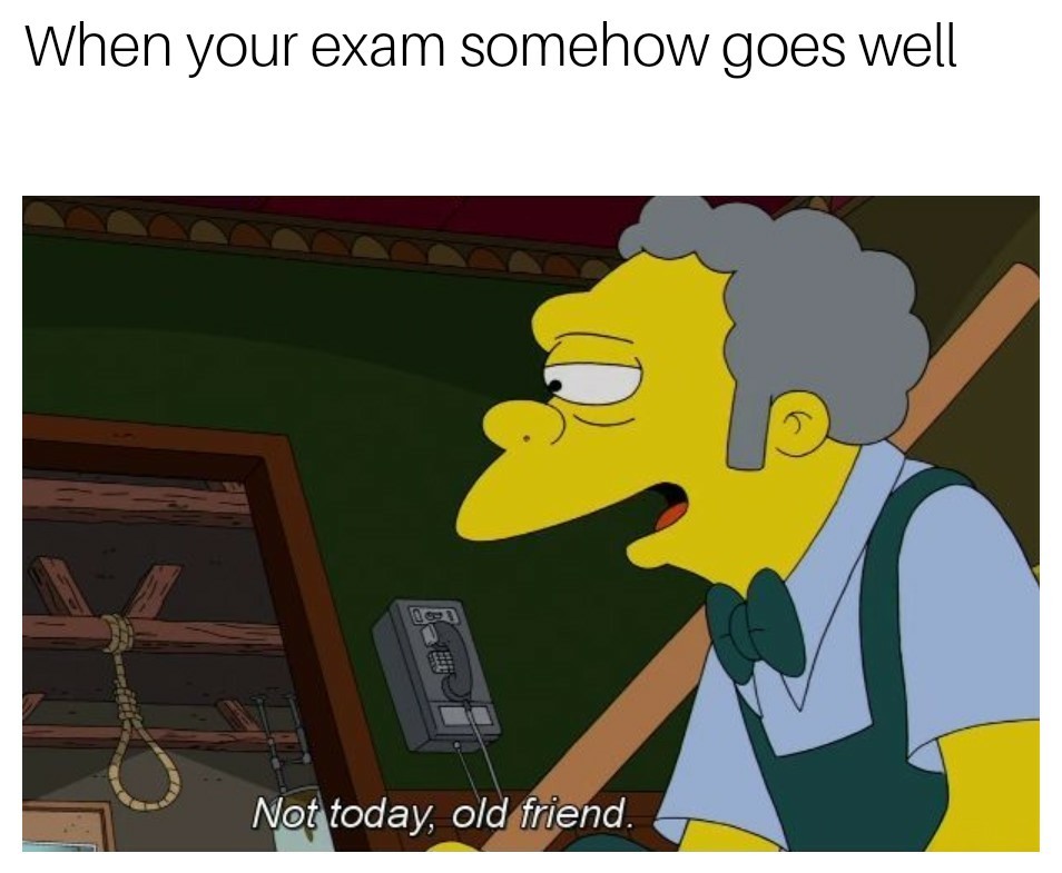 Best of luck to everyone giving an exam today - meme