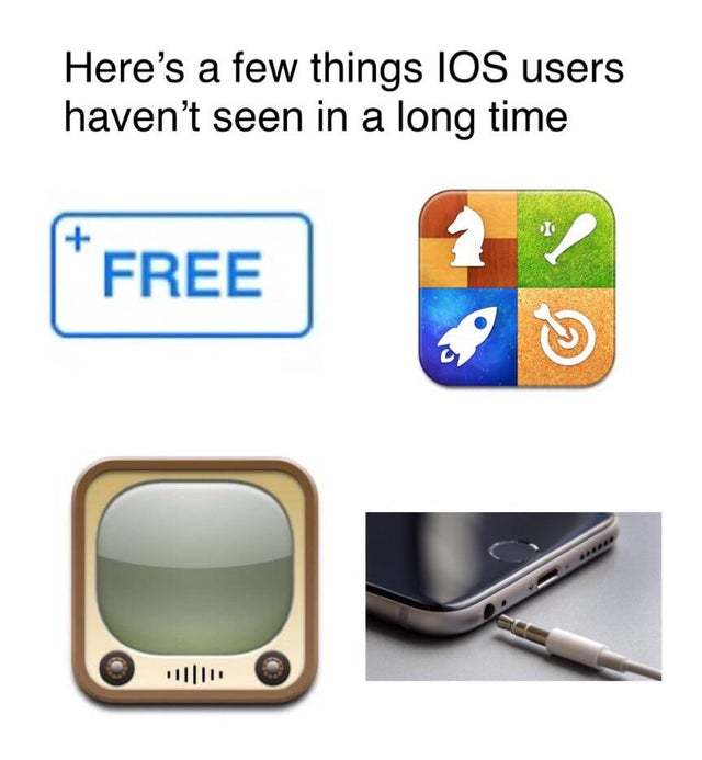 A few things that iOS users haven't seen in a long time - meme