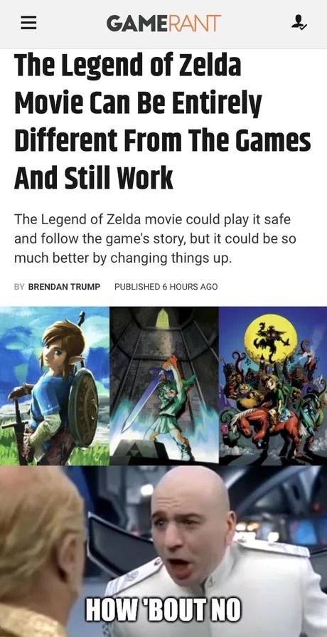 The Legend of Zelda movie news - meme