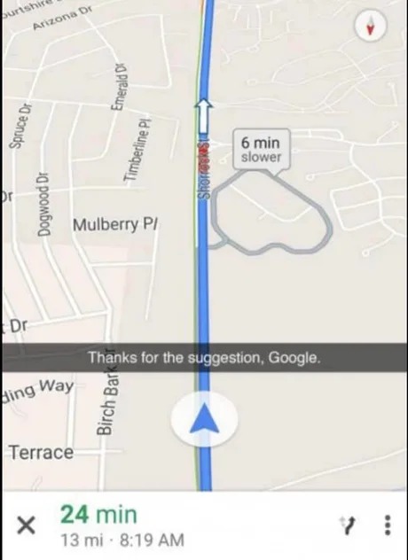 Google maps suggestions - meme