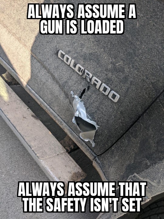 Gun safety reminder - meme