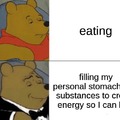E for energy and eating