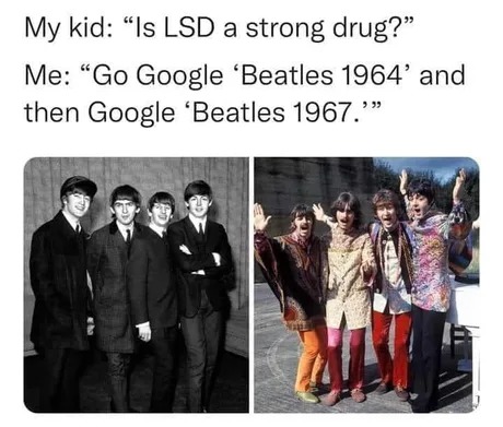 LSD and the Beatles - meme
