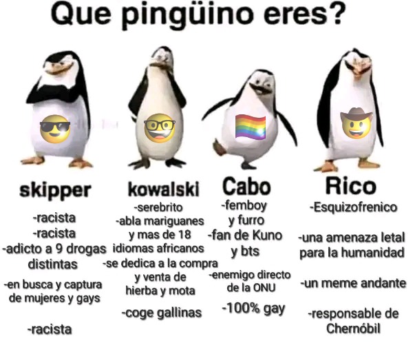 Que pingüino eres - meme