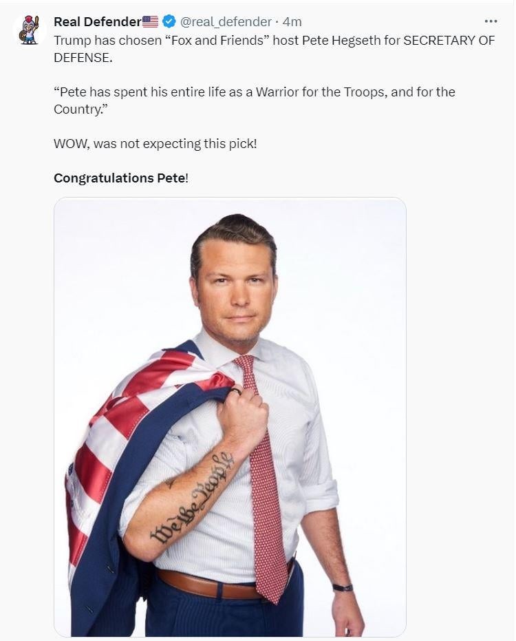 Pete Hegseth Secretary of defense meme news