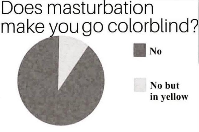 Masturbation make you go colorblind - meme