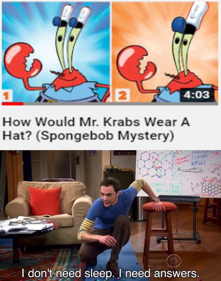 Mr. Krabs wearing hat - meme