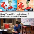 Mr. Krabs wearing hat