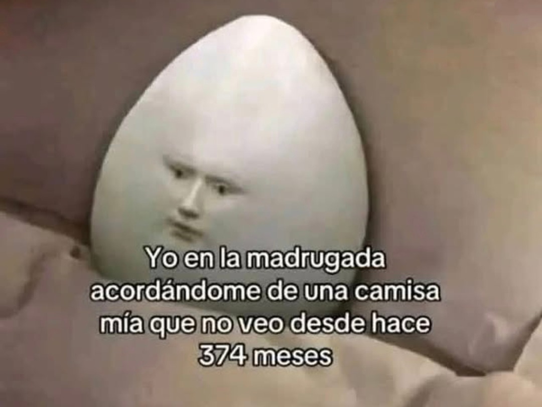 yo en la madrugada recordando una camisa perdida hace 374 meses - meme