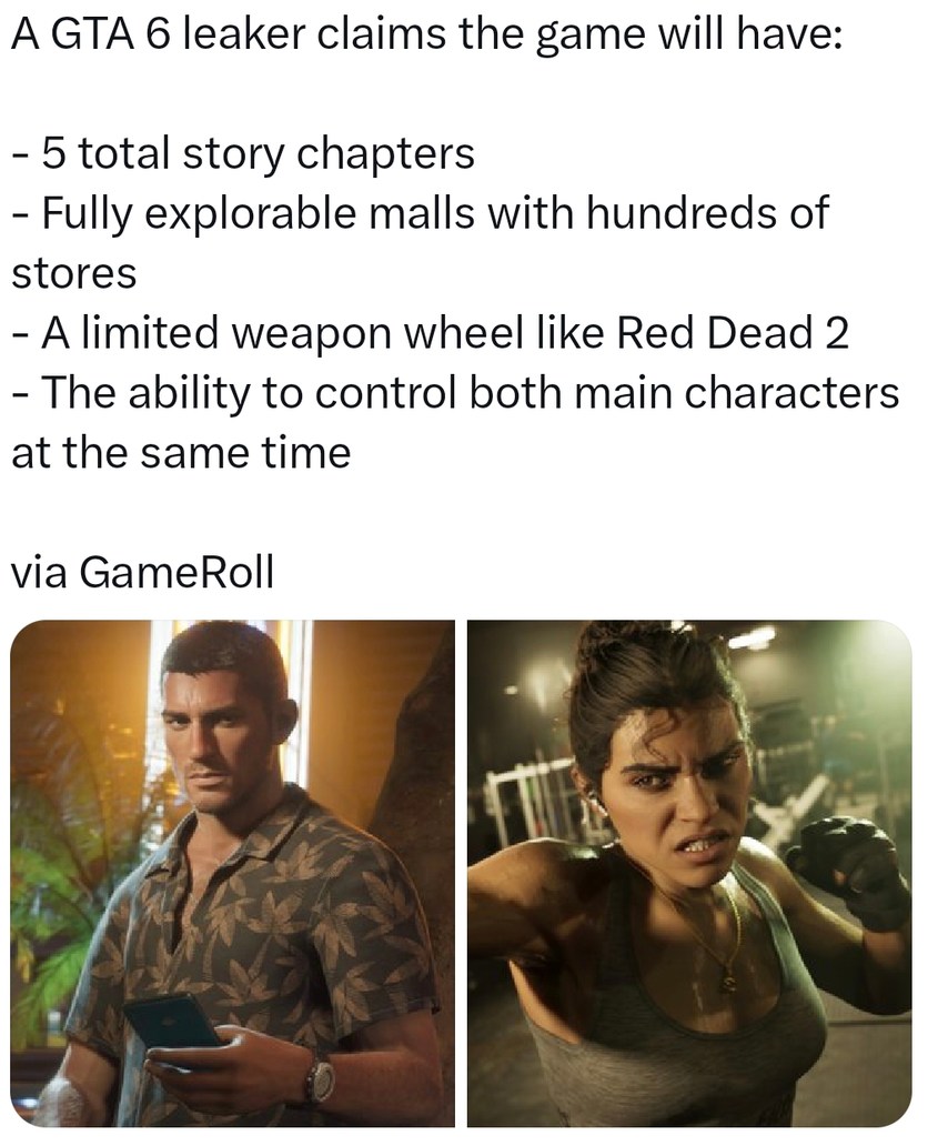 GTA 6 leak sounds like a whole lifestyle sim - meme