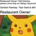 Restaurant owner is surprised