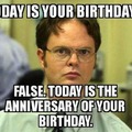 Today is the anniversary of your birthday?
