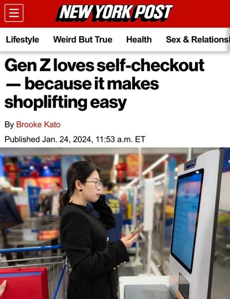 Gen Z loves self-checkout - meme