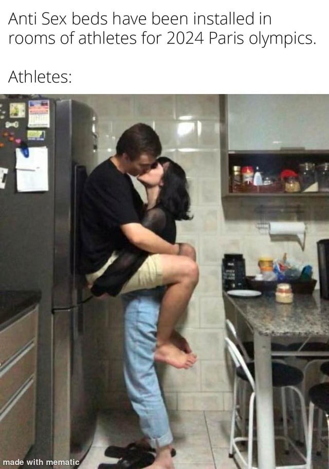 Anti Sex beds for Paris 2024 olympics - meme