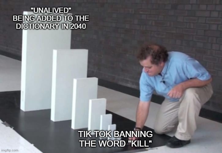 By 2040 TikTok will ban 'kill' and dictionaries will adapt - meme