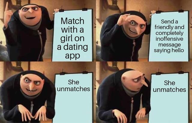 Matched. Sent something normal. Got unmatched. Classic - meme