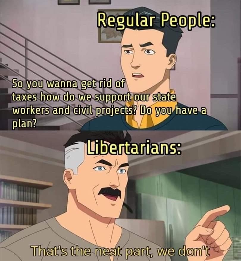 libertarianism is vanilla white supremacy - meme