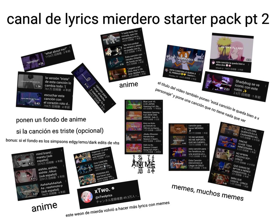 los canales de lyrics mierderos 2: más mierda que nunca - meme