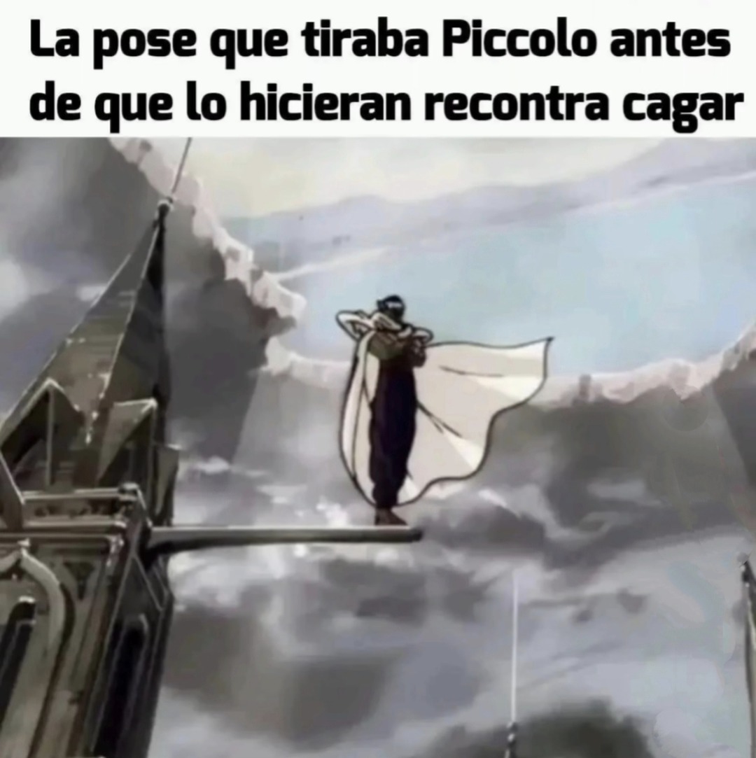 Piccolo posando antes de que lo hagan puré - meme