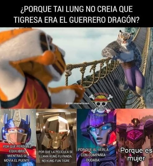 Por qué Tai Lung no creyó que Tigresa era el guerrero dragón? - meme