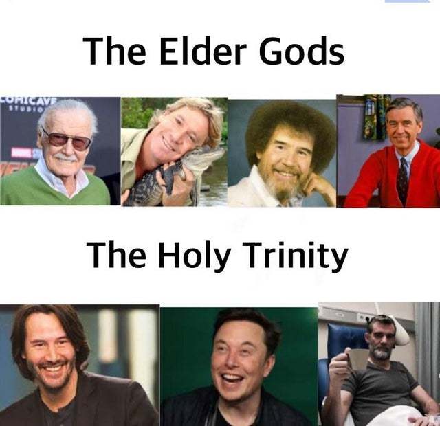 The Elder Gods and the Holy Trinity - meme