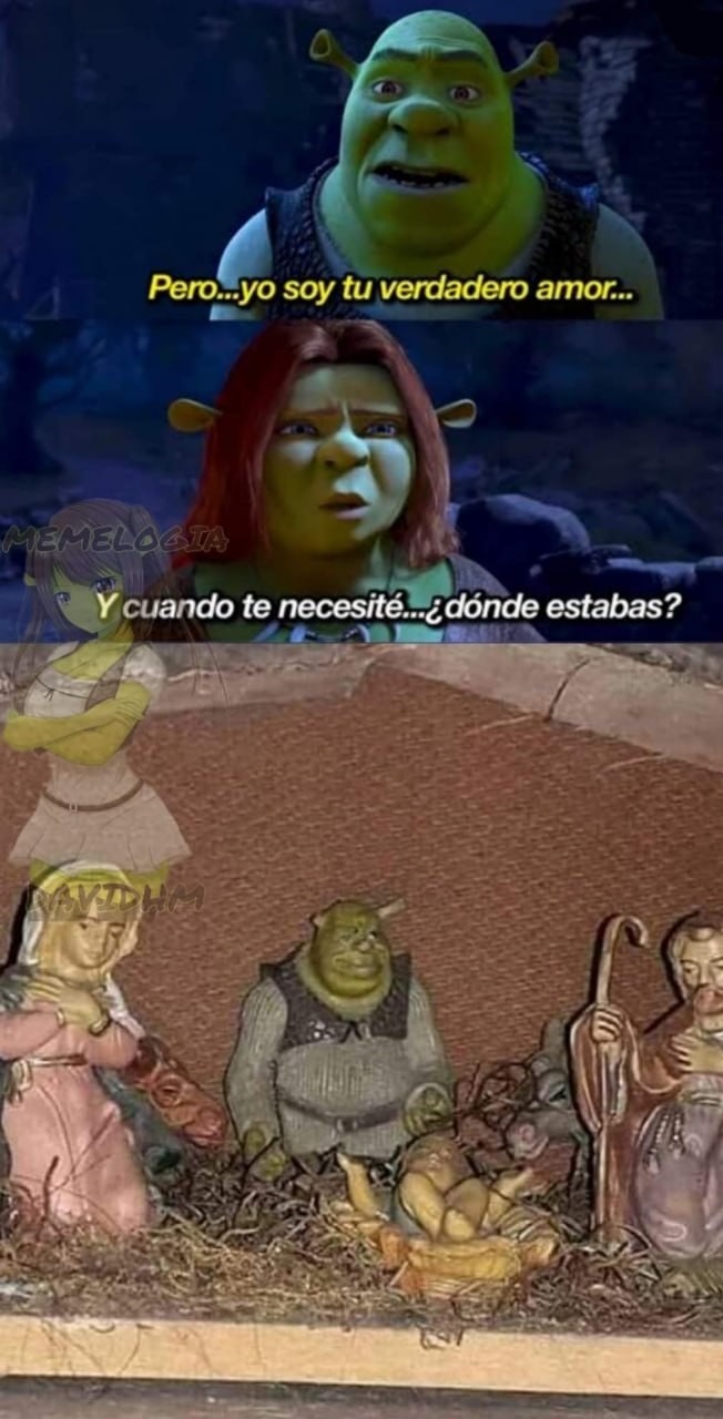 Shrek interpretando a Jesucristo - meme
