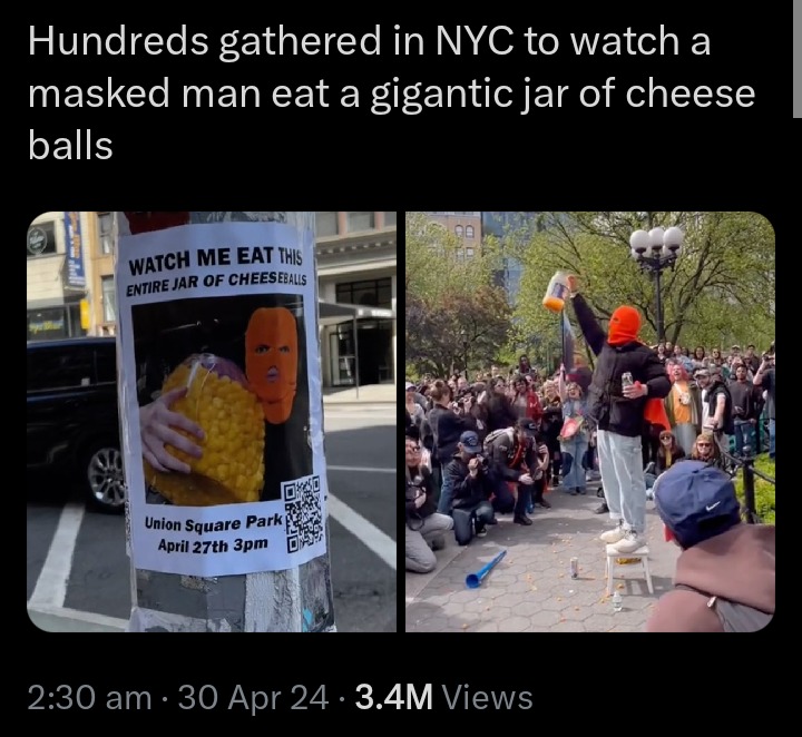 Cheese ball man gathering meme