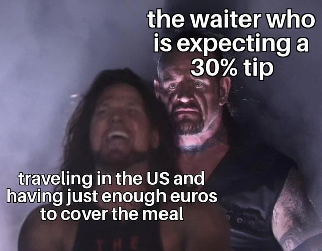 Europe, the land without tips - meme