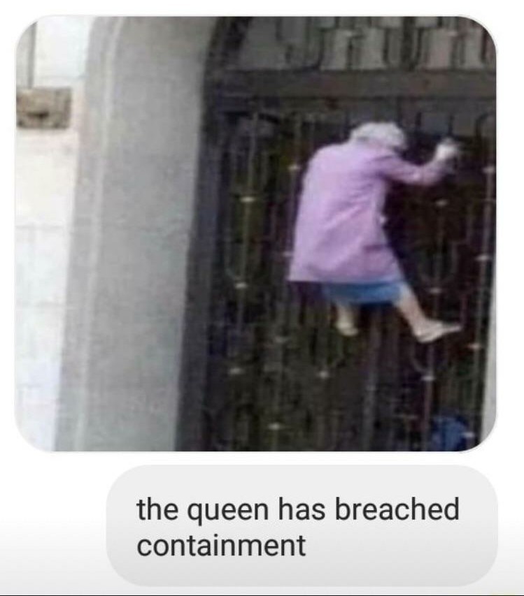 The queen has escaped - meme
