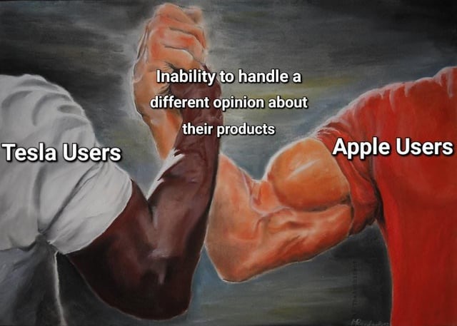 Tesla and Apple - meme