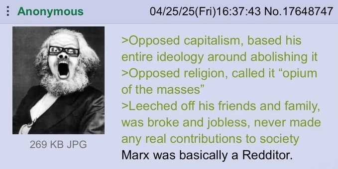 wiping boogers on karl marx - meme