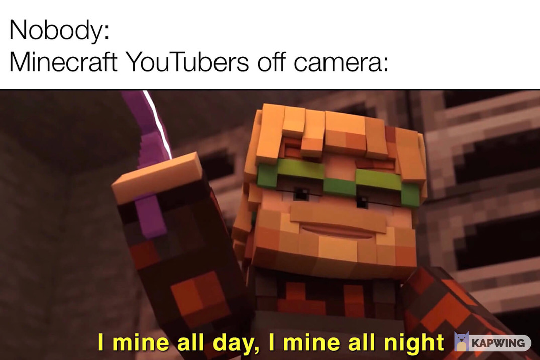 minecraft youtuber meme