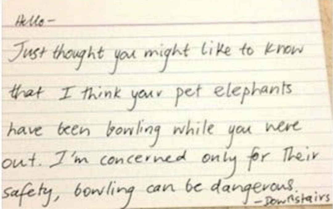 Notes Left Behind - They are concerned for the safety of the elephants. - meme