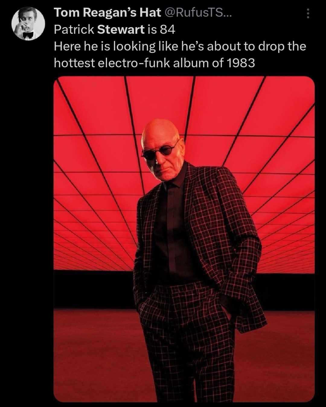 Patrick Stewart electro funk album - meme