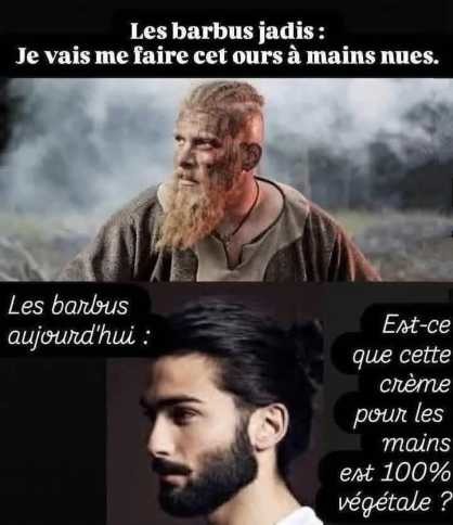 Avant vs aujourd'hui : les barbus en mode fragiles - meme