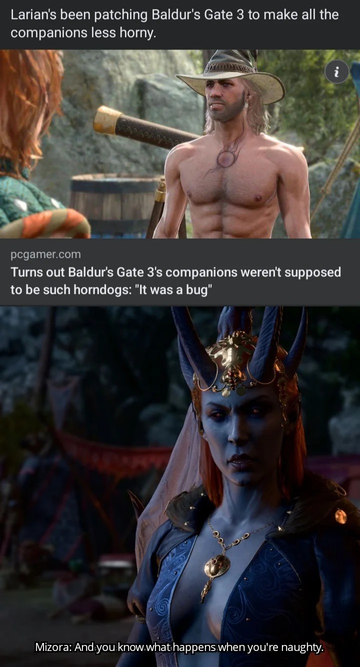 Baldur's gate 3 update - meme